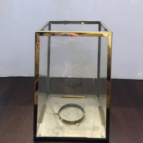 Faux Brass and Glass Lantern/Candle Holder. - Picture 1 of 4